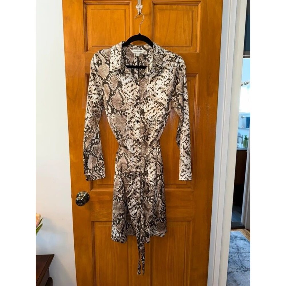 Snakeskin Print Shirt Dress